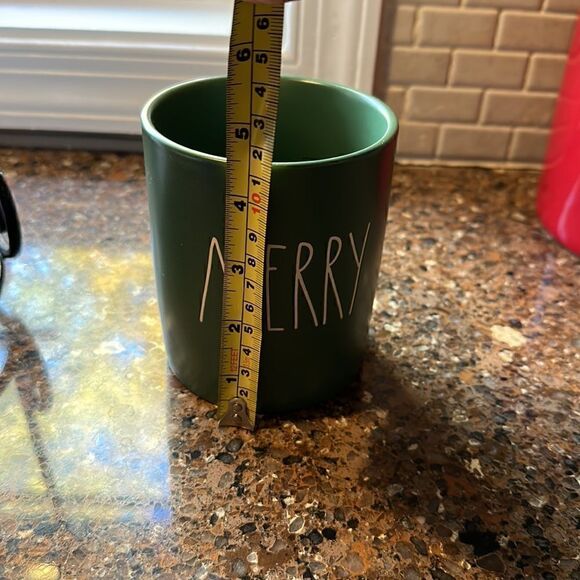 Rae Dunn Green Matte Finish ‘Merry’ Ceramic Cup - Picture 4 of 4